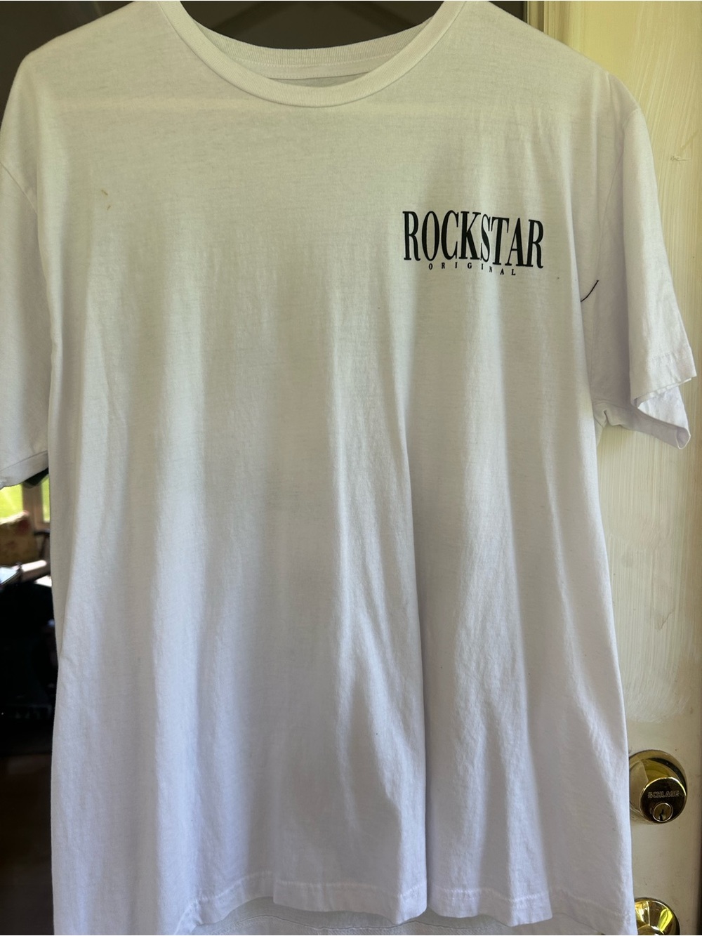 Rockstar Original Men's White Logo Tee - Short Sleeve